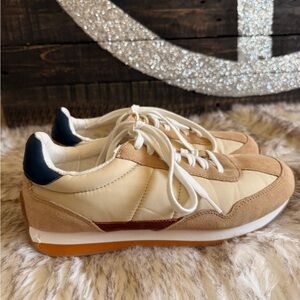 Madewell League Suede Sneakers in Vanilla Multi size 7